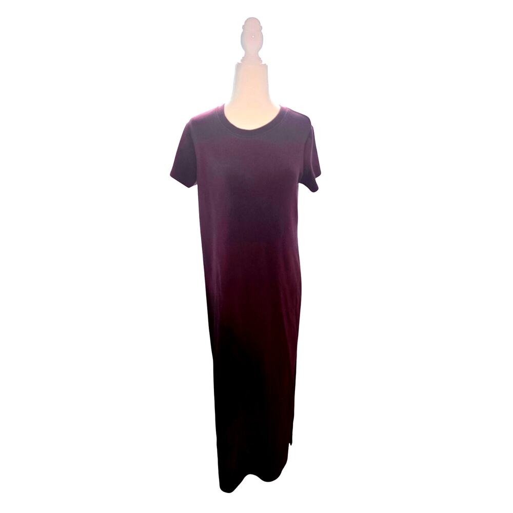 SPANX Mauve Jersey Bodycon Dress Womens Small Short Sleeve Side Slit Stretch